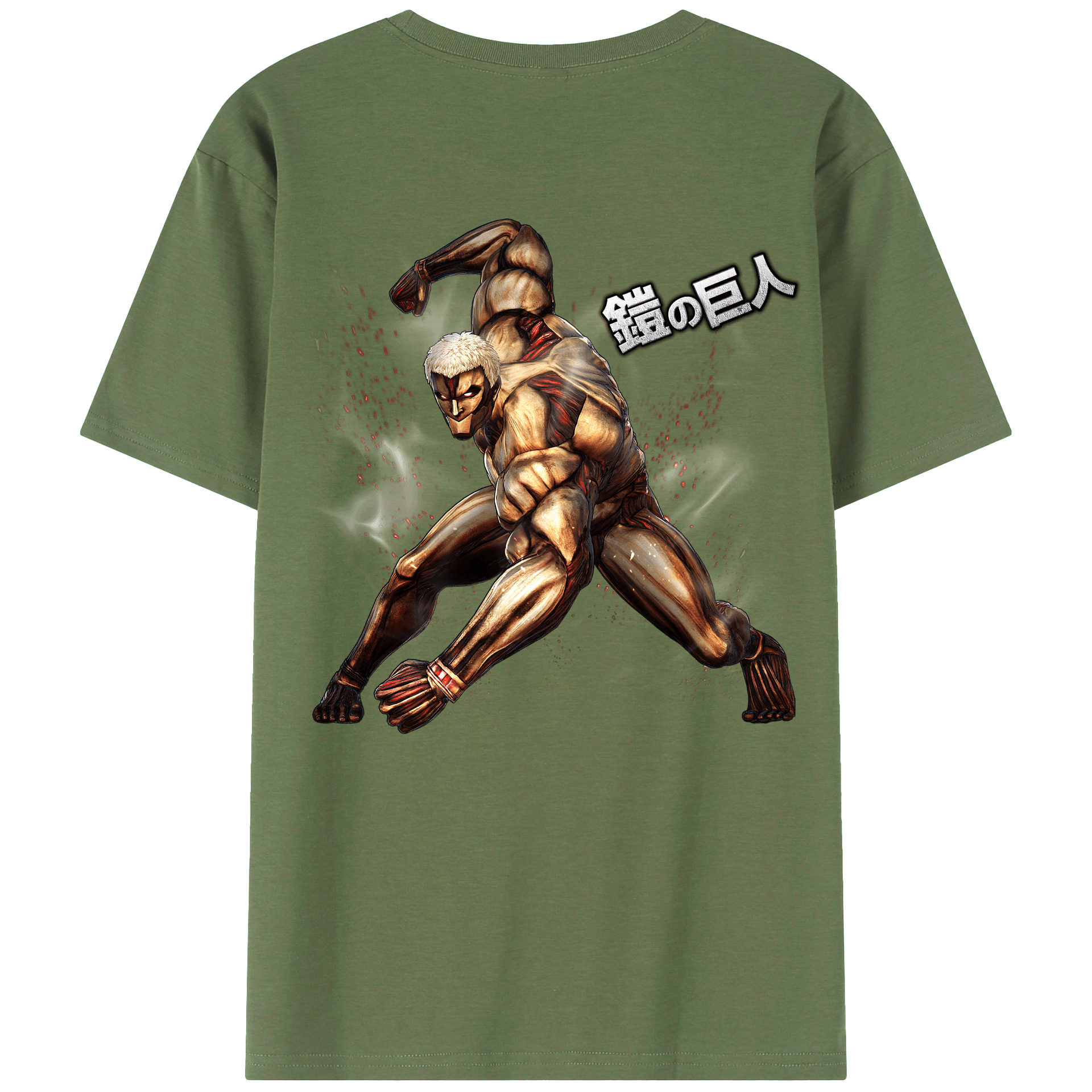 （画像用） 進撃の巨人 Attack on Titan 綿100％ メンズ半袖Tシャツ（バックプリント） 通気性